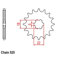 Sprocket Front Std 13T for 525# Chain