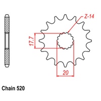 Sprocket Front Conv 520-14T