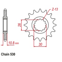 Sprocket Front Conv 530-14T