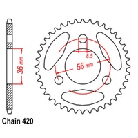 Sprocket Rear Steel 420-28T