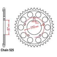 Sprocket Rear Steel 525-46T