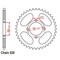 Sprocket Rear Steel 520-35T