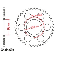 Sprocket Rear Steel 630-35T