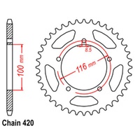 Sprocket Rear Steel 420-44T