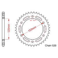 Sprocket Rear Steel 520-40T