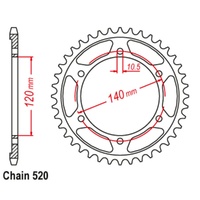 Sprocket Rear Steel 520-42T