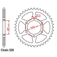 Sprocket Rear Steel 520-38T