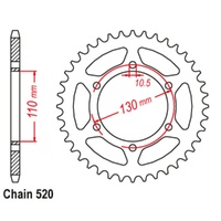 Sprocket Rear Conv Steel 520-38T