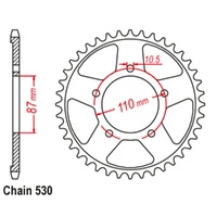 Sprocket Rear Steel 530-44T