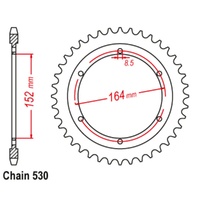 Sprocket Rear Steel 530-44T