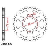 Sprocket Rear Steel 520-42T