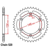 Sprocket Rear Steel 520-44T