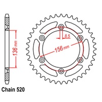 Sprocket Rear Conv Steel 520-43T