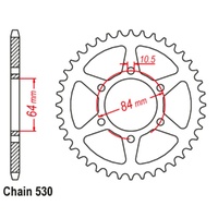 Sprocket Rear Steel 530-43T