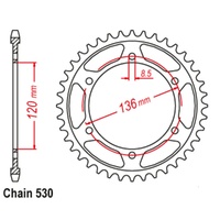 Sprocket Rear Steel 530-44T