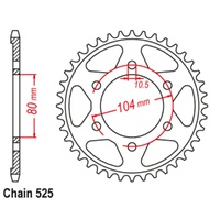 Sprocket Rear Steel 525-42T