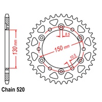 Sprocket Rear Steel 520-44T