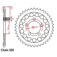 Sprocket Rear Steel 520-40T