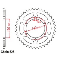 Sprocket Rear Steel 525-41T