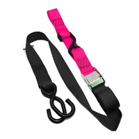 Tie Downs (2 Pack) Twin Hook 38mm Black / Pink