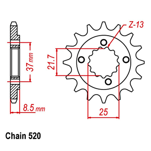 Sprocket Front Conv 520-15T