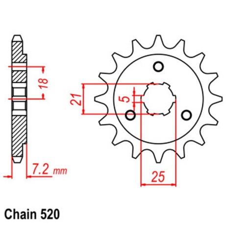 Sprocket Front Conv 520-15T