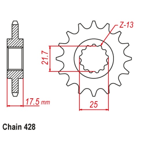 Sprocket Front 428-17T