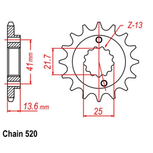 Sprocket Front Conv 520-14T