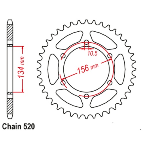 Sprocket Rear Steel 520-48T