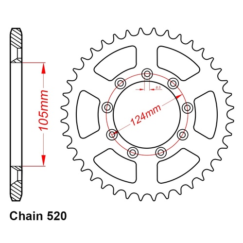 Sprocket Rear Steel 520-50T