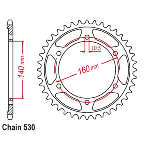 Sprocket Rear Steel 530-48T