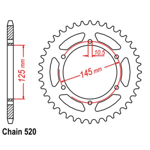 Sprocket Rear Steel 520-46T