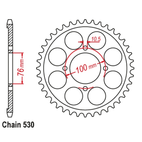 Sprocket Rear Steel 530-46T