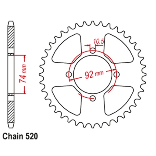 Sprocket Rear Steel 520-42T