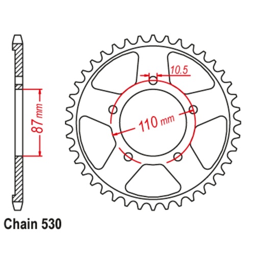 Sprocket Rear Steel 530-42T