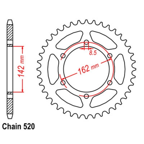 Sprocket Rear Steel 520-48T