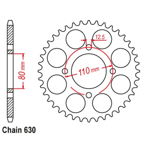 Sprocket Rear Steel 630-41T