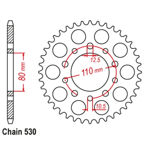 Sprocket Rear Conv Steel 530-36T