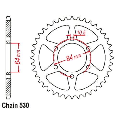 Sprocket Rear Steel 530-43T