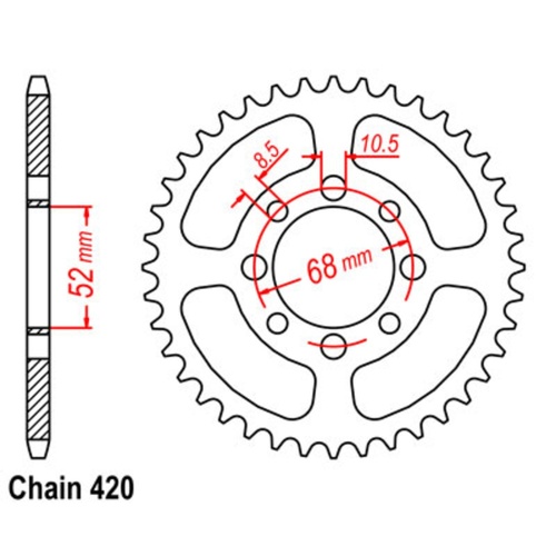 Sprocket Rear Steel 420-30T