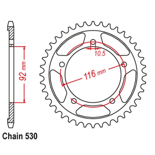 Sprocket Rear Steel 530-41T