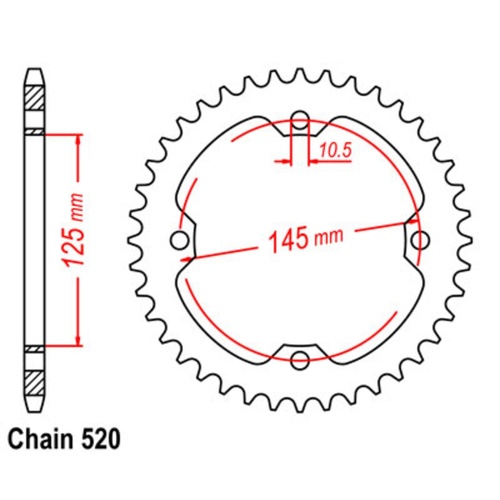 Sprocket Rear Steel 520-36T