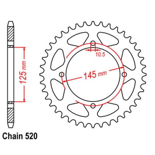 Sprocket Rear Steel 520-48T