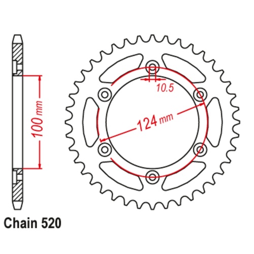 Sprocket Rear Steel 520-37T