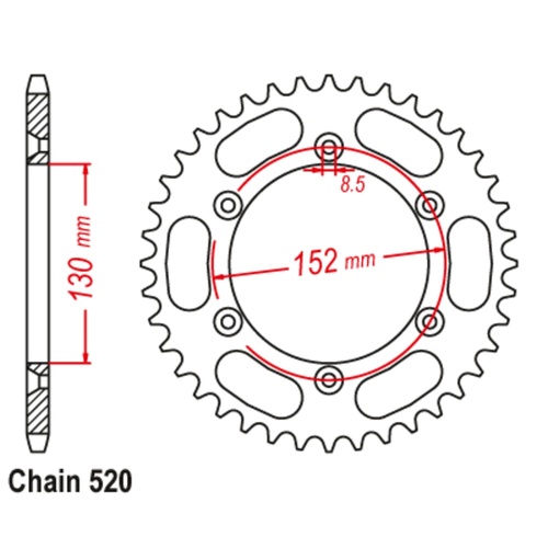 Sprocket Rear Steel 520-48T