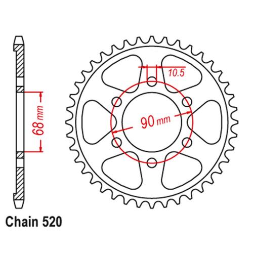 Sprocket Rear Steel 520-36T