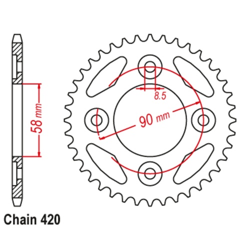 Sprocket Rear Steel 420-32T