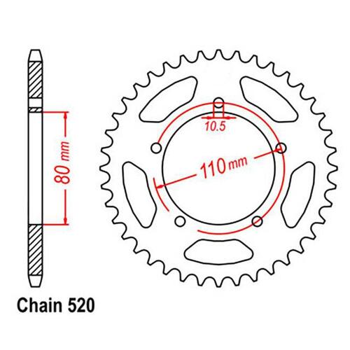 Sprocket Rear Steel 520-38T