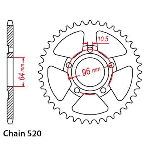 Sprocket Rear Steel 520-47T