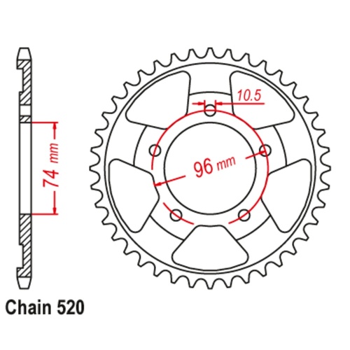 Sprocket Rear Steel 520-41T